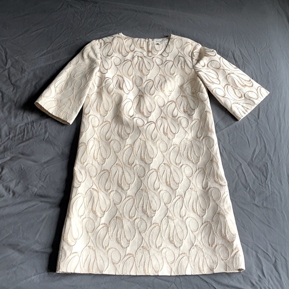 Banana Republic Dresses & Skirts - Banana Republic Embroidered Sheath Dress Cream and Gold Small